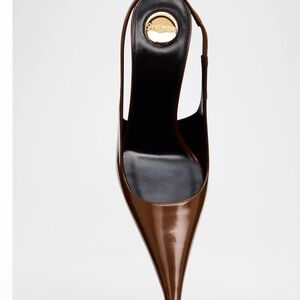 Saint Laurent Chocolate Brown Slingback Heels